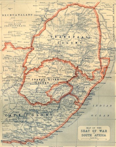 Carte du théâtre de la guerre en Afrique du Sud, 1901 - John Bartholomew