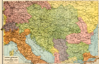 Autriche-Hongrie et terres voisines - Carte, 1920 - John Bartholomew and Son