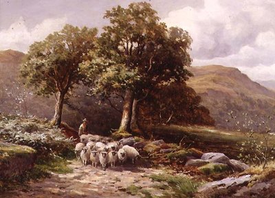 Paysage avec un troupeau de moutons - John Bates Noel