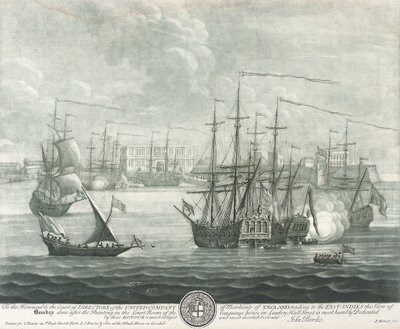 Vue de Bombay (Inde), dédiée au directeur de la British East India Company. Gravure par John Bowles - John Bowles