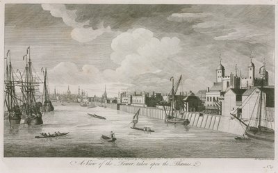 Vue de la Tour de Londres prise sur la Tamise - John Boydell