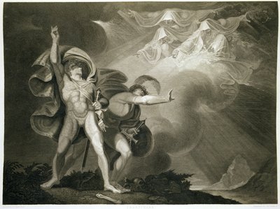 Macbeth, Banquo et les trois sorcières sur la lande dans l