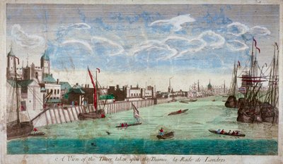 Vue de la Tour de Londres avec des bateaux sur la Tamise, 1751 - John Boydell