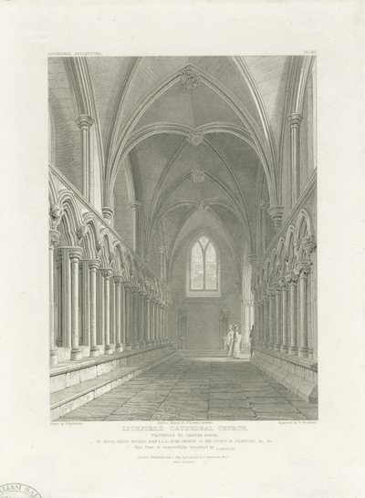Intérieur de la cathédrale de Lichfield - Vestibule de la salle capitulaire: gravure, nd [c 1819] - John Britton