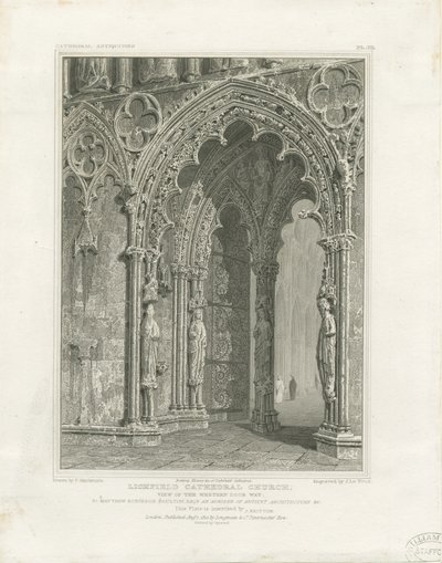 Cathédrale de Lichfield - Porte ouest - John Britton