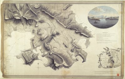 Plan des environs du port anglais et de Monks Hill sur l