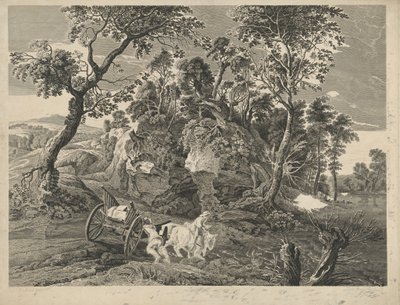 Paysage avec chariot - John Browne after Sir Peter Paul Rubens