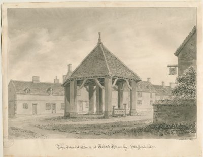 Abbots Bromley - Maison du marché et stocks (1839) - John Buckler