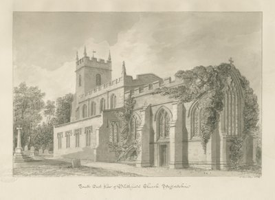 Église de Blithfield : dessin sépia - John Buckler