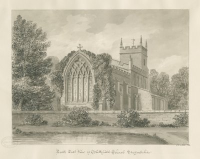 Église de Blithfield : dessin sépia - John Buckler