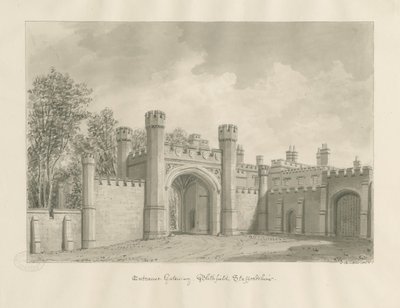 Blithfield Hall : dessin sépia - John Buckler