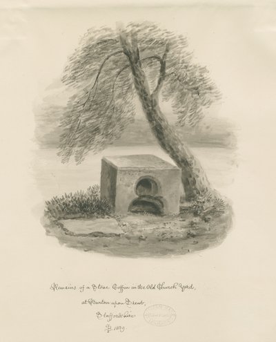 Burton-upon-Trent - Cercueil en pierre dans le vieux cimetière - John Buckler
