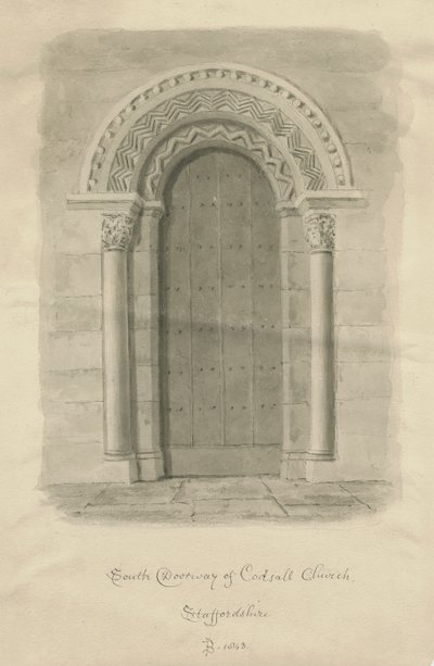Église de Codsall - Porte sud - John Buckler