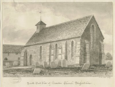 Croxden - Chapelle des invités: dessin sépia - John Buckler