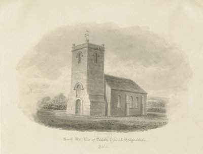 Église de Dunston : dessin sépia - John Buckler