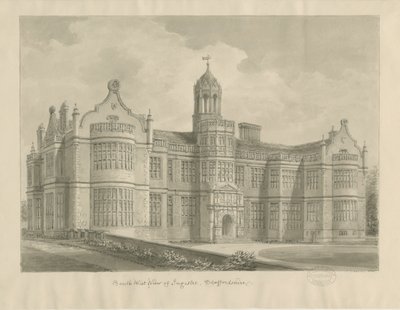 Ingestre Hall : dessin sépia - John Buckler