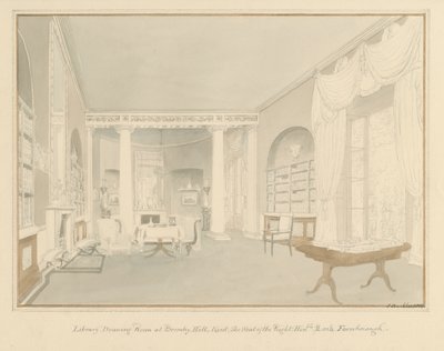 Kent - Bromley Hill - Intérieur de la salle de dessin de la bibliothèque, 1816 - John Buckler