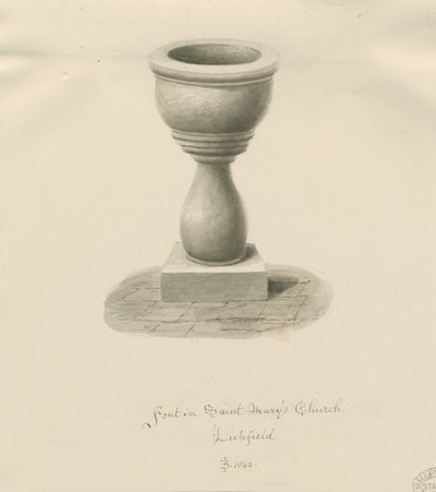 Lichfield - Fonts baptismaux dans l