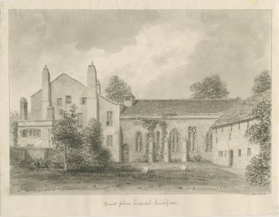 Lichfield - Hôpital et chapelle Saint-Jean : dessin sépia - John Buckler