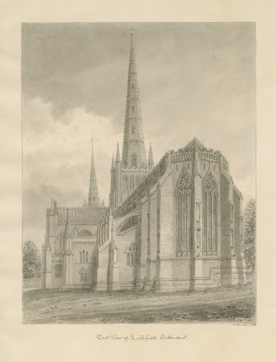 Cathédrale de Lichfield - Vue est - John Buckler