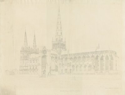 Cathédrale de Lichfield - Vue sud-est - John Buckler