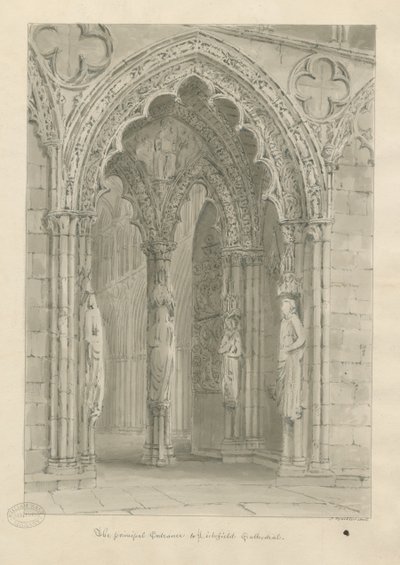 Cathédrale de Lichfield - Porte ouest - John Buckler