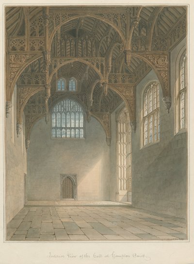 Middlesex - Hampton Court - Intérieur du hall, 1821 - John Buckler
