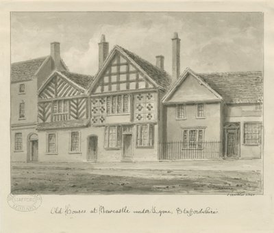 Newcastle-under-Lyme - Vieilles maisons (1840) - John Buckler