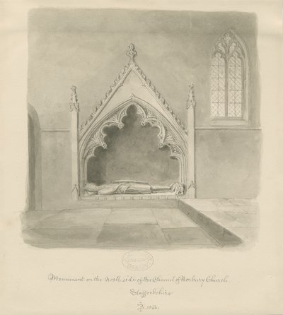 Église de Norbury - Monument à Ralph le Botiler - John Buckler