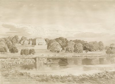 Patshull House : dessin au lavis sépia, 26 août 1820 - John Buckler