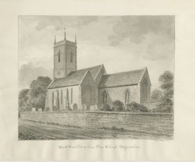 Église de Penn : dessin sépia - John Buckler