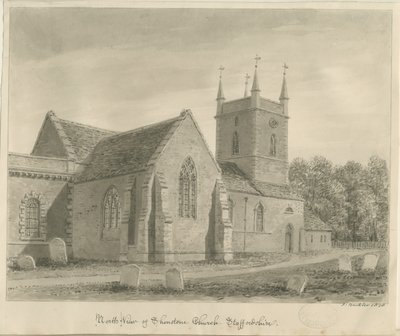 Église de Shenstone: dessin sépia - John Buckler