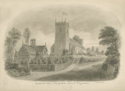 Église de Sheriffhales : dessin sépia - John Buckler