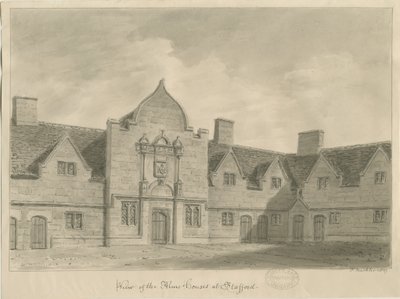 Stafford - Maisons de charité : dessin sépia, 1837 - John Buckler