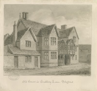 Stafford - Vieilles maisons dans Crabbery Lane - John Buckler