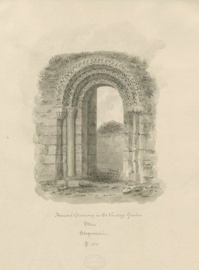 Stone - Ancienne porte dans le jardin du presbytère - John Buckler