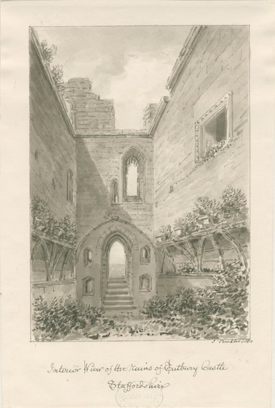 Château de Tutbury - Intérieur des ruines - John Buckler