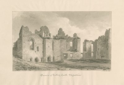Vestiges de la cour intérieure du château de Tutbury - John Buckler