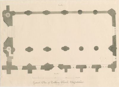 Église prieurale de Tutbury - Plan - John Buckler