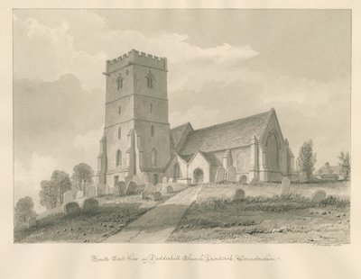 Worcestershire - Droitwich - Église de Dodderhill : dessin sépia - John Buckler