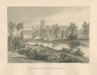 Worcestershire - Droitwich - Vue Est de la Ville, 1833 - John Buckler