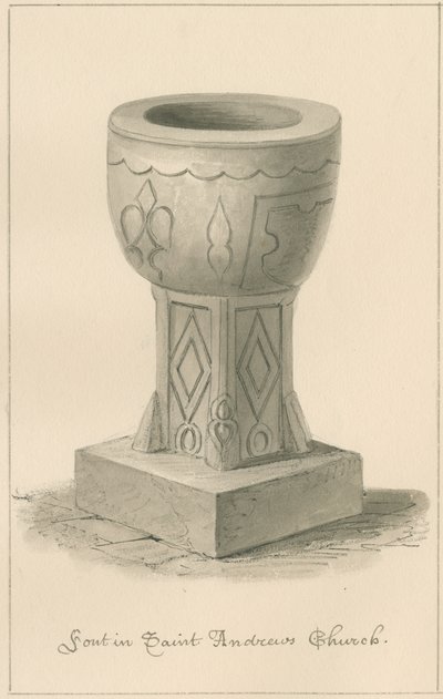 Worcestershire - Droitwich - Fonts baptismaux de l