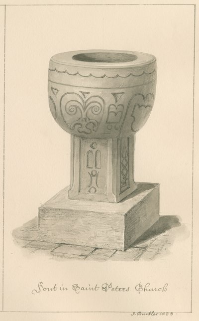 Worcestershire - Droitwich - Fonts baptismaux de l