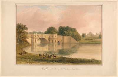 Vue ouest du pont à Blenheim, Oxfordshire - John Buckler, F.S.A.