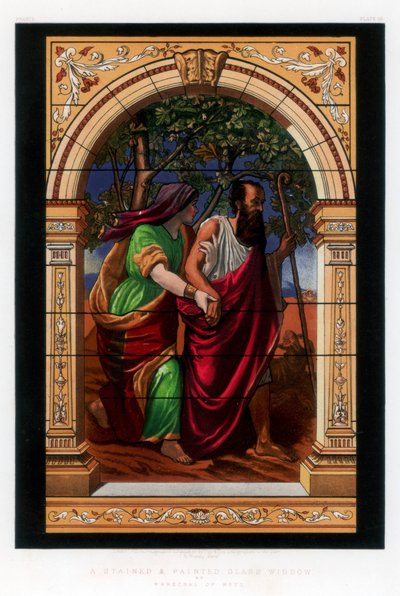 Vitrail peint et teinté, XIXe siècle - John Burley Waring