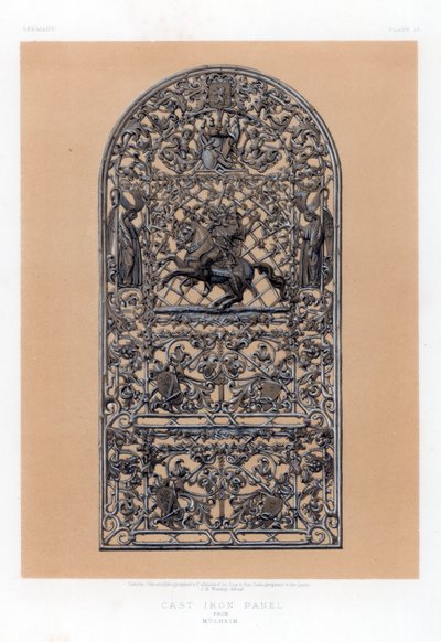 Panneau en fonte de Mulheim, Allemagne, 19ème siècle - John Burley Waring