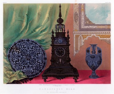 Travail damasquiné, 19ème siècle - John Burley Waring