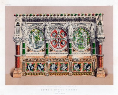 Retable en pierre et marbre, XIXe siècle - John Burley Waring