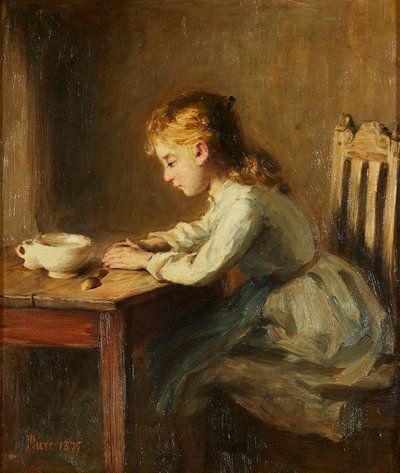 Fille à la table du petit déjeuner - John Burr