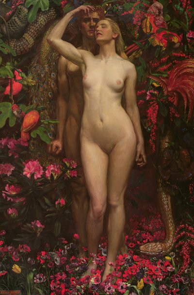 Adam et Ève avec le serpent, 1877 - John Byam Liston Shaw